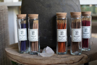 Sandalwood Incense in Glass Jar- 40 sticks